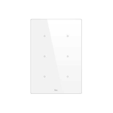 Cubik-V6 white Basic push-button 6 areas - Temp and humidity sensor