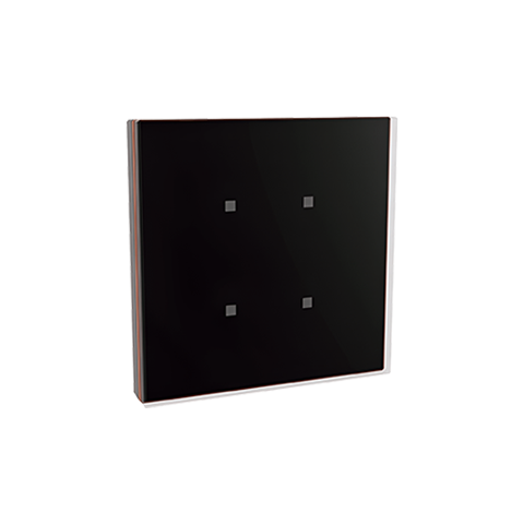 Lauka 4 Button Capacitive Wall Switch, Black / Copper Frame