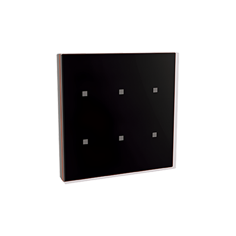 Lauka 6 Button Capacitive Wall Switch, Black / Copper Frame