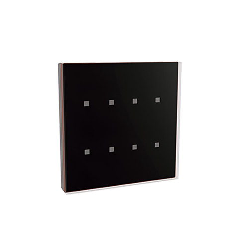 Lauka 8 Button Capacitive Wall Switch, Black / Copper Frame