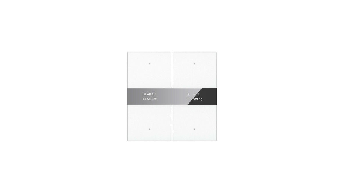 S-series 4 Button with Normal Glass Display White