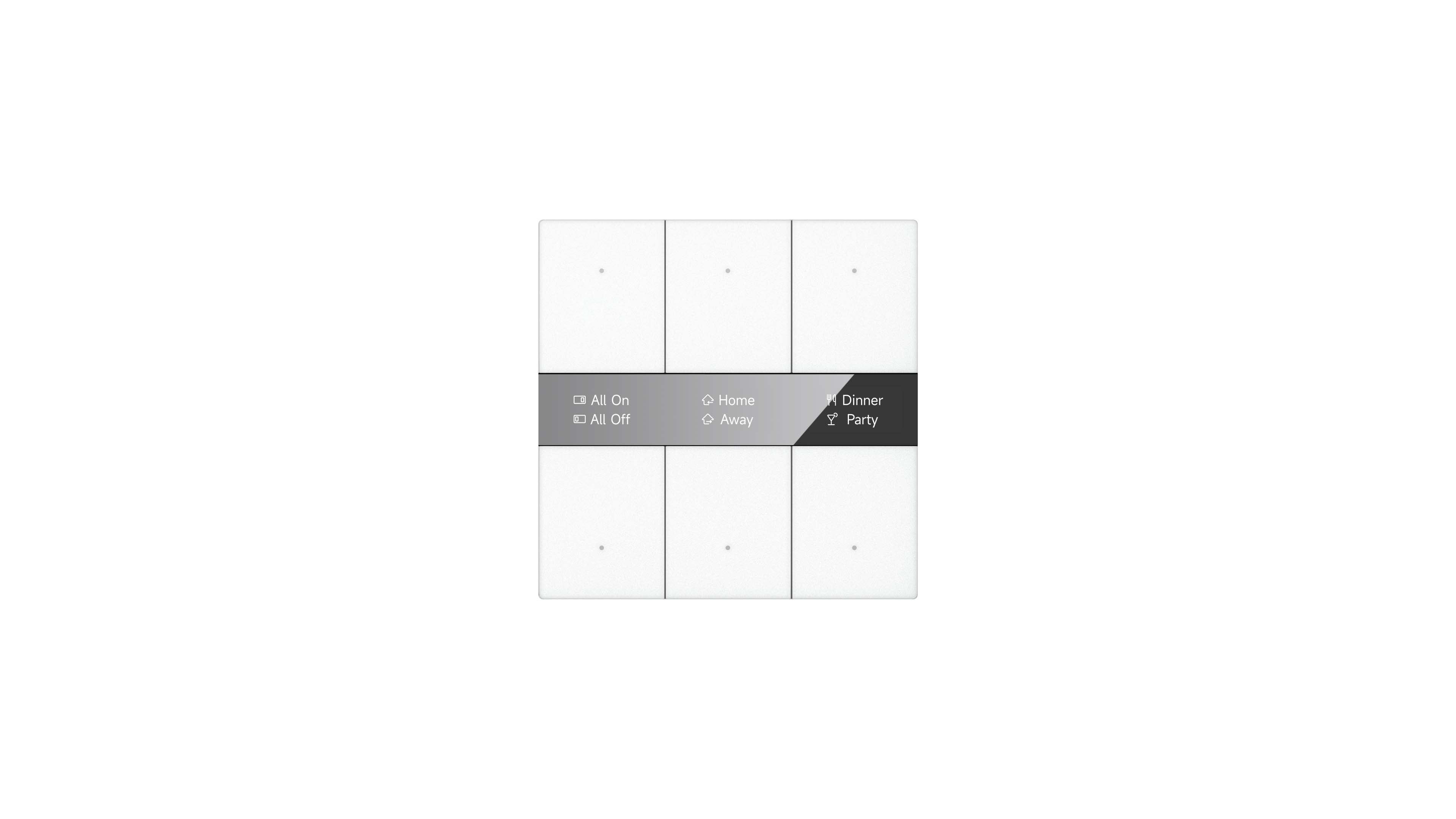 S-series Push Button Sensor Display & Secure, 6 Button, Mirror Glass Display - White