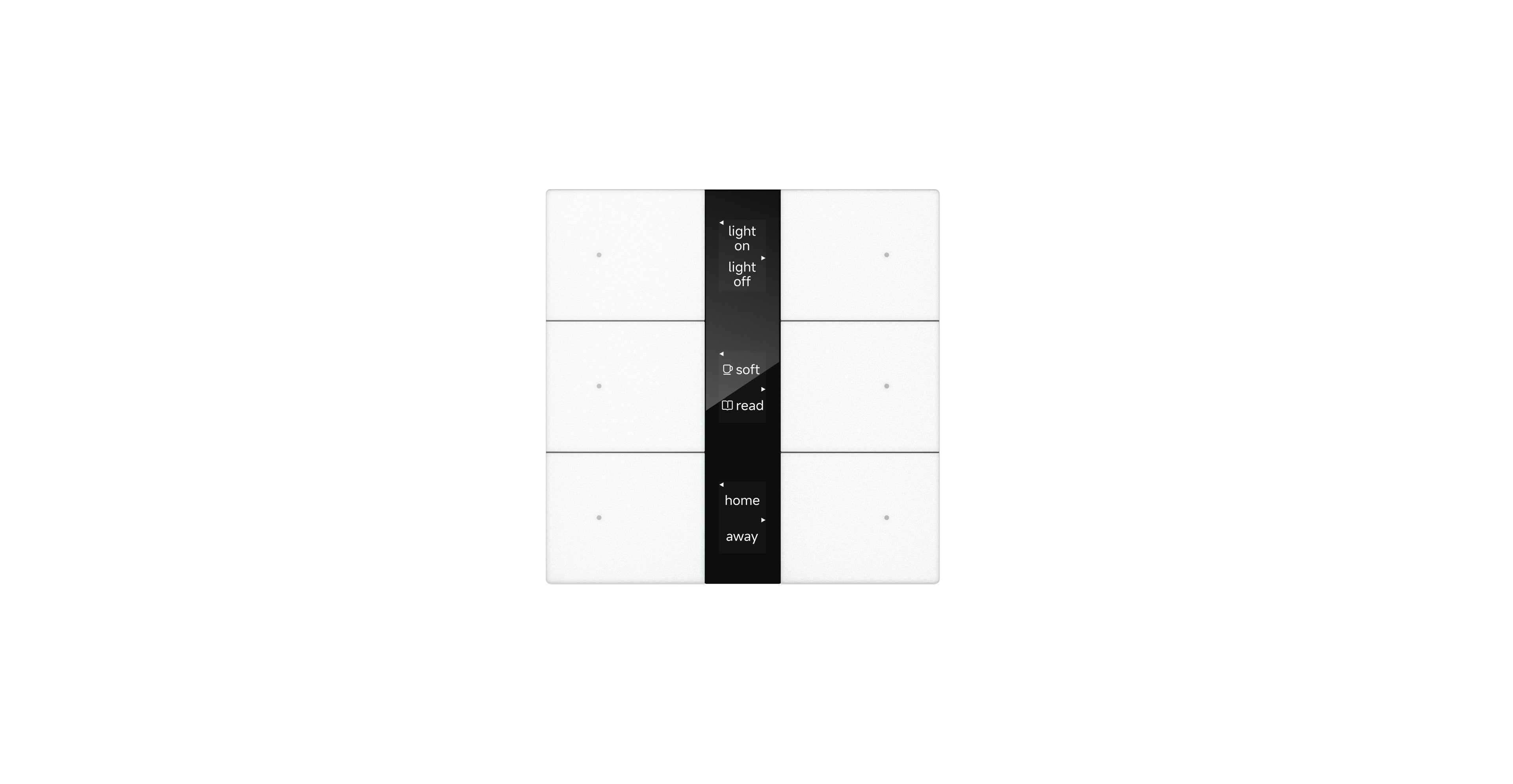 S-series Push Button Sensor Display & Secure, 6 Button, Mirror Glass Display - White