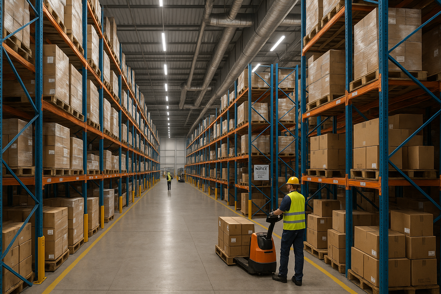 realistic inside a modern warehouse
