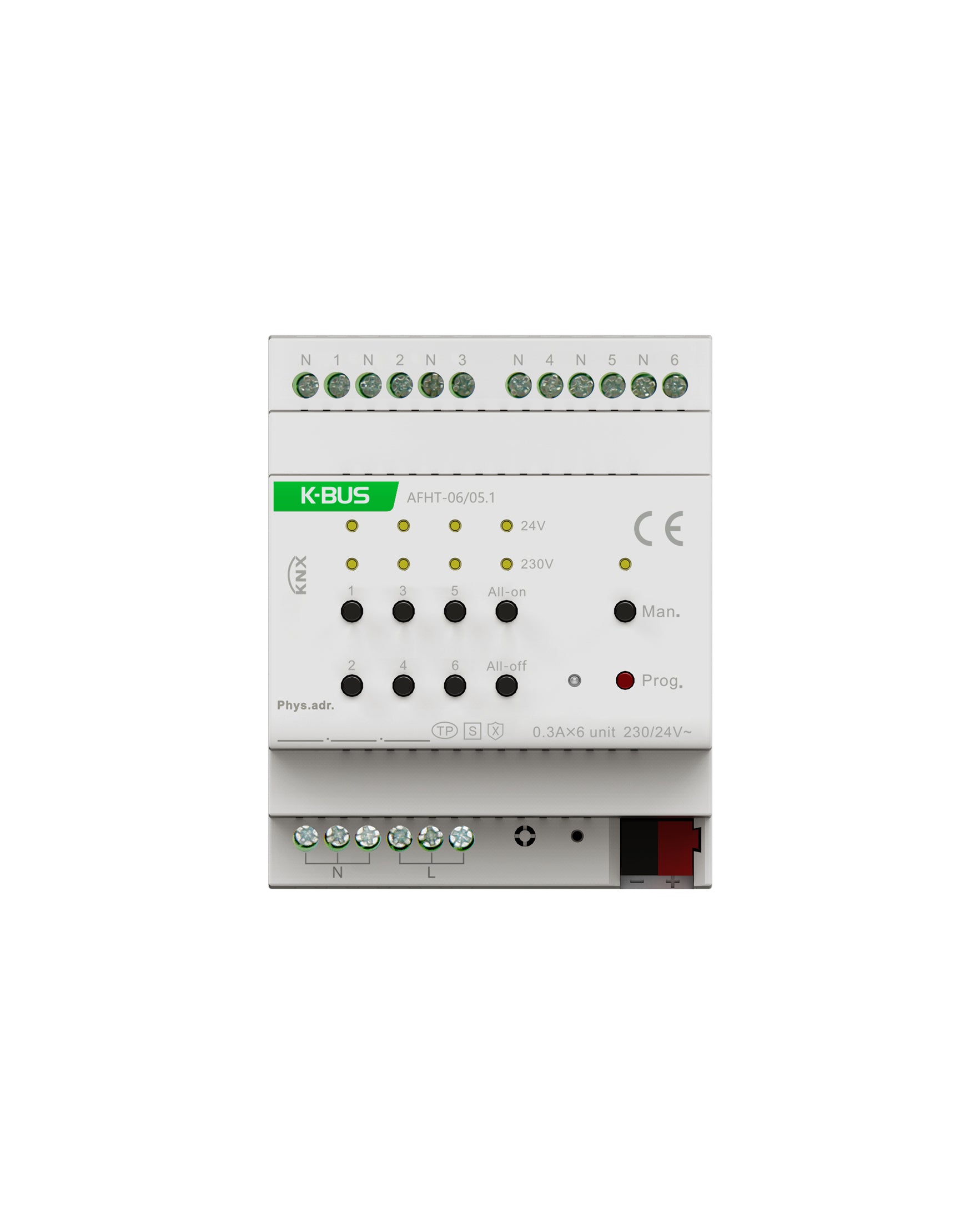KNX Heating Actuator with Traic, 6 Fold (KNX Secure)