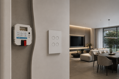 4 Channel KNX coupler for Clipsal Slave Mechs with LED Indicator