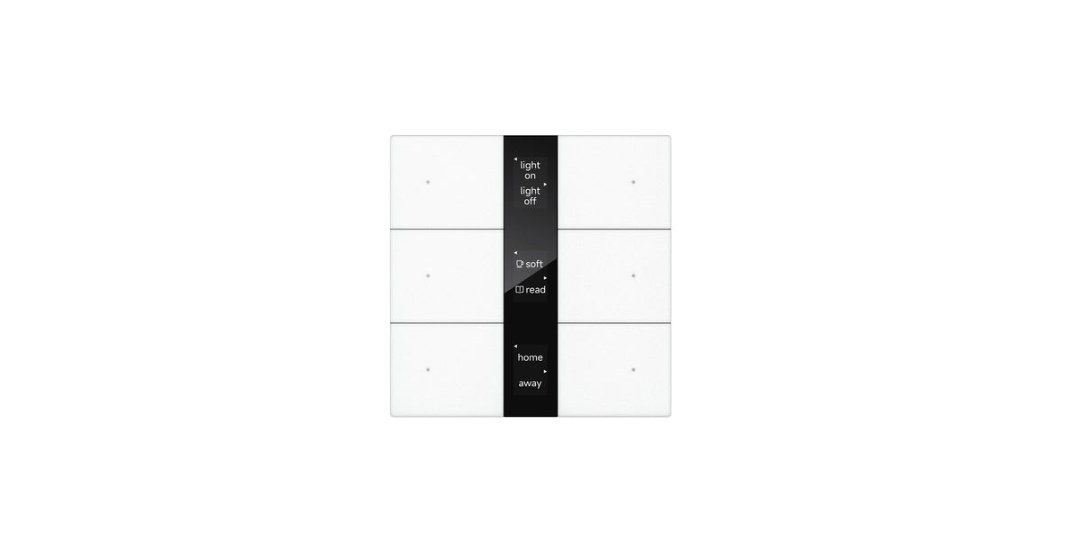 S-series Push Button Sensor Display & Secure, 6 Button, Mirror Glass Display - White