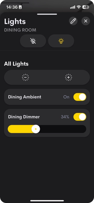Dim KNX lights