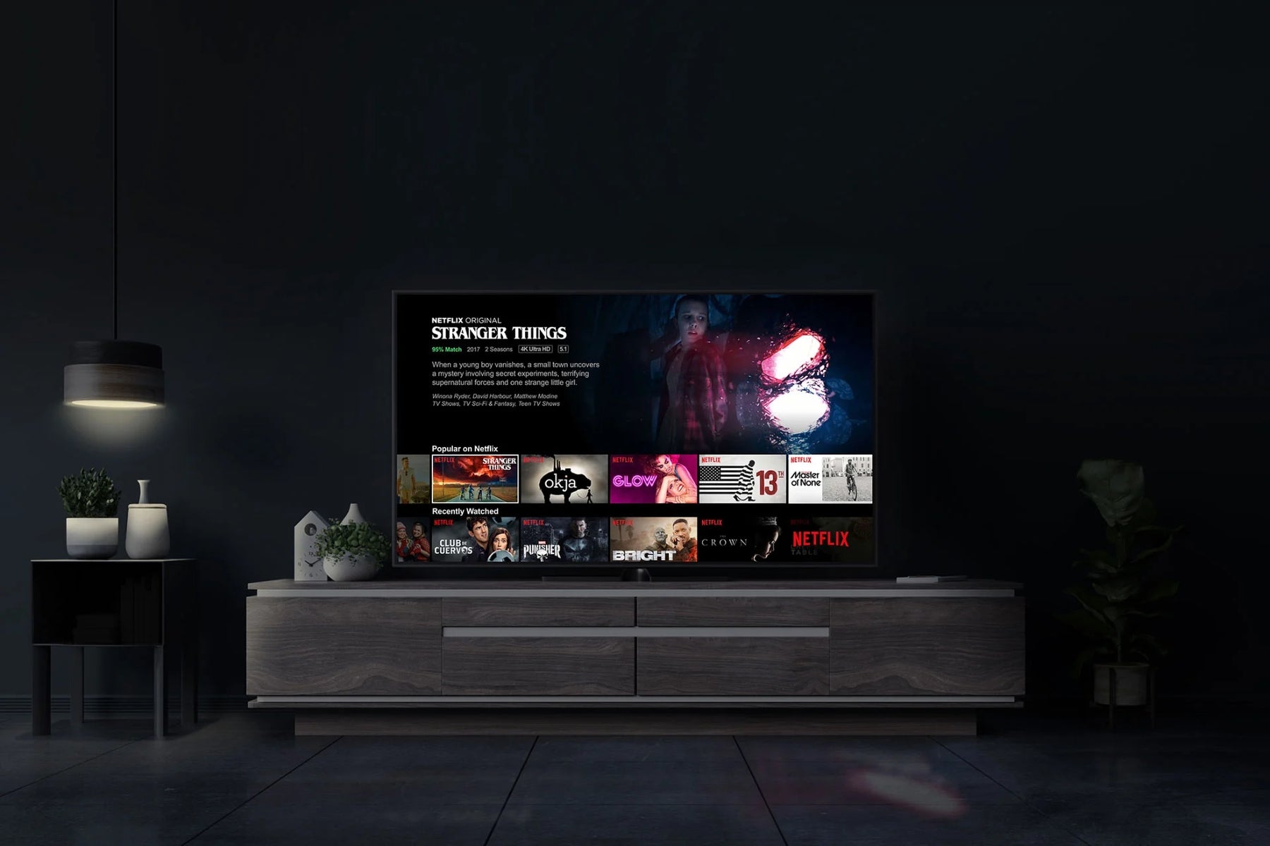 Alexa, living room on.